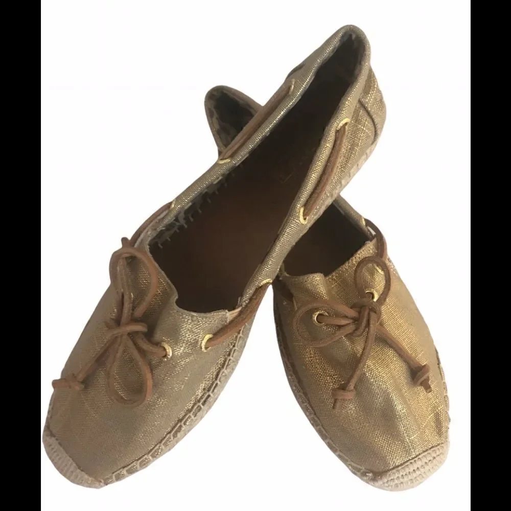 NWOT Women’s Gold Sperry Top Sider Espadrilles Size 10M